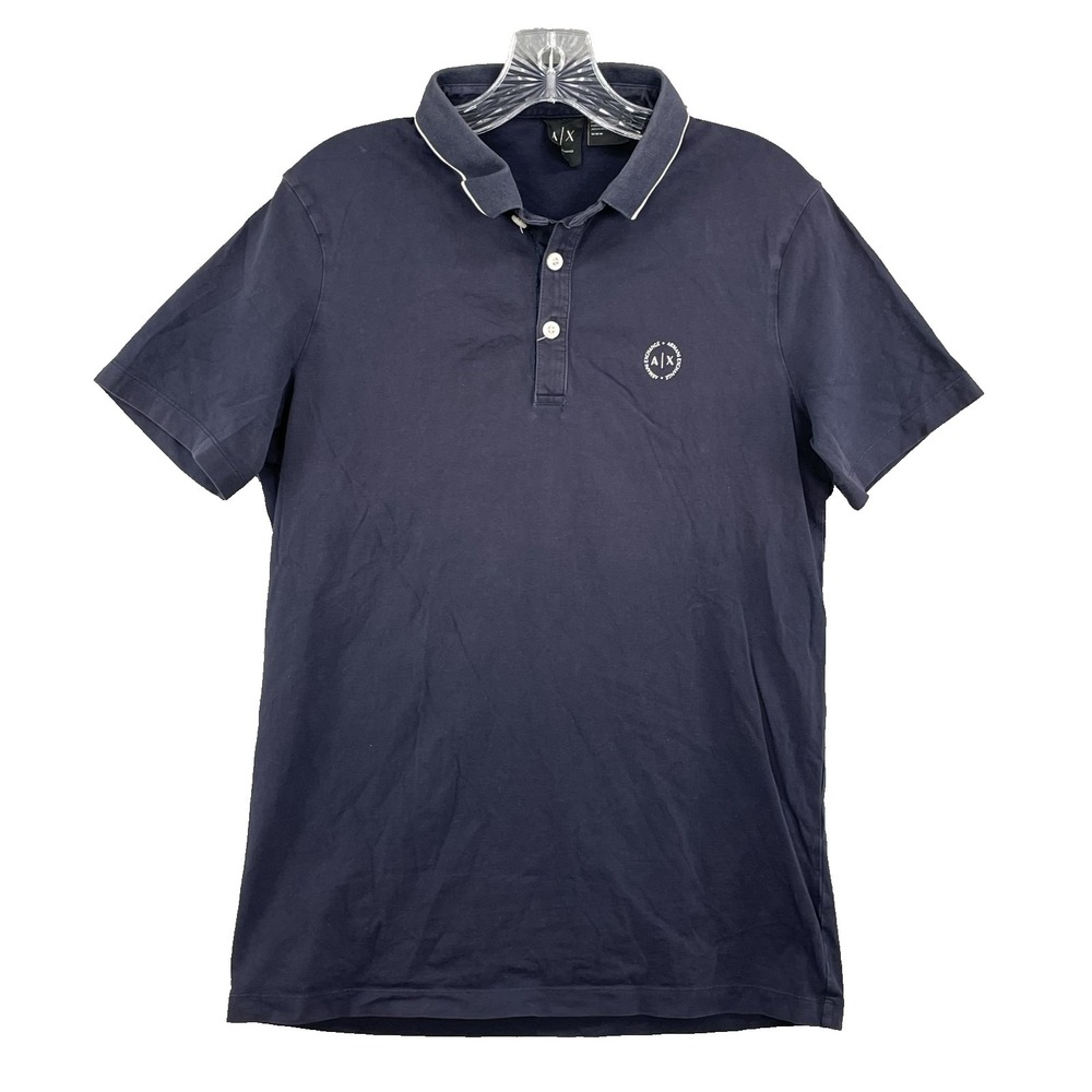Armani Exchange Polo Shirt Mens Medium Golf Tennis Preppy Performance Sportswear